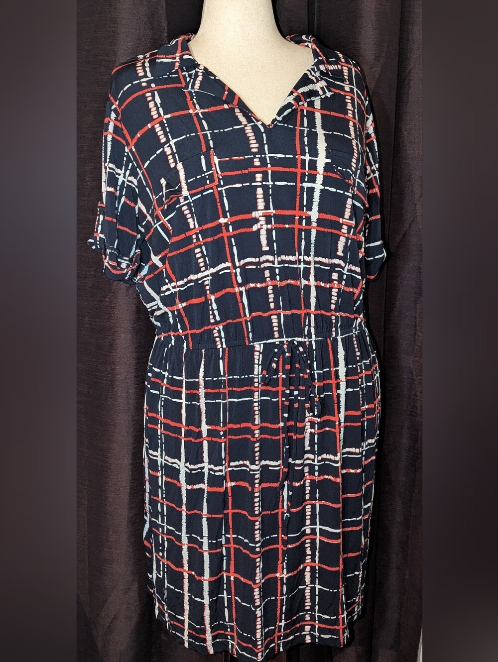 ENFOCUS WOMEN Short Sleeve Collared Dress 20W